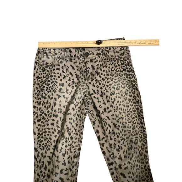 Vanilla Star Jeans Skinny Jeans Mid Rise Stretch Leopard Gray/Black Size 10 NEW - Picture 4 of 8